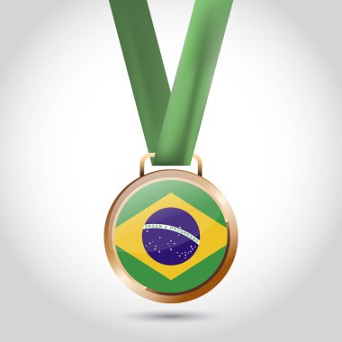 Bronz madalya Brezilya bayrağı 