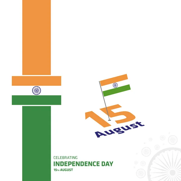 Tarjeta india día de la independencia — Vector de stock