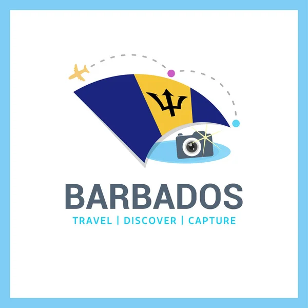 Logotipo de la bandera nacional barbados — Vector de stock