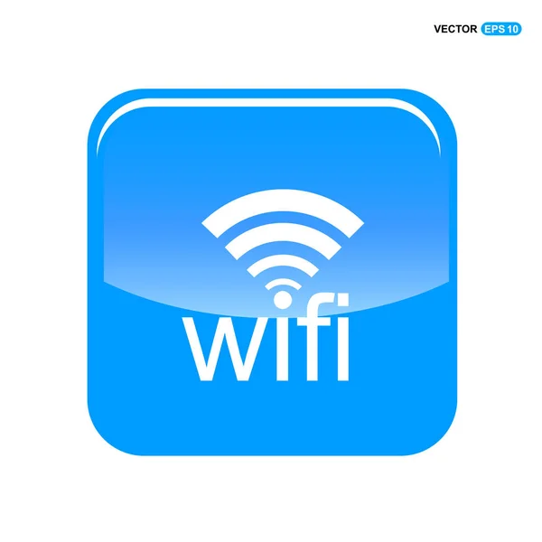 WiFi jel-ban kék gomb — Stock Vector