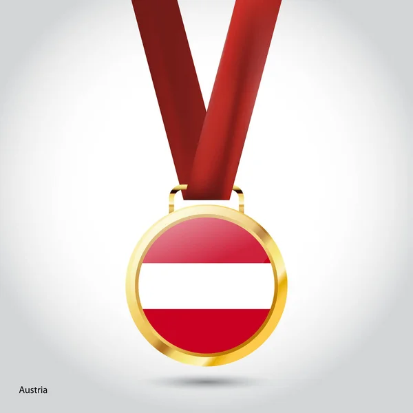 Österreich-Fahne in Gold — Stockvektor