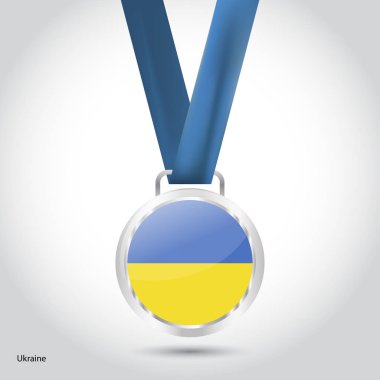 Gümüş madalya Ukrayna bayrağı 