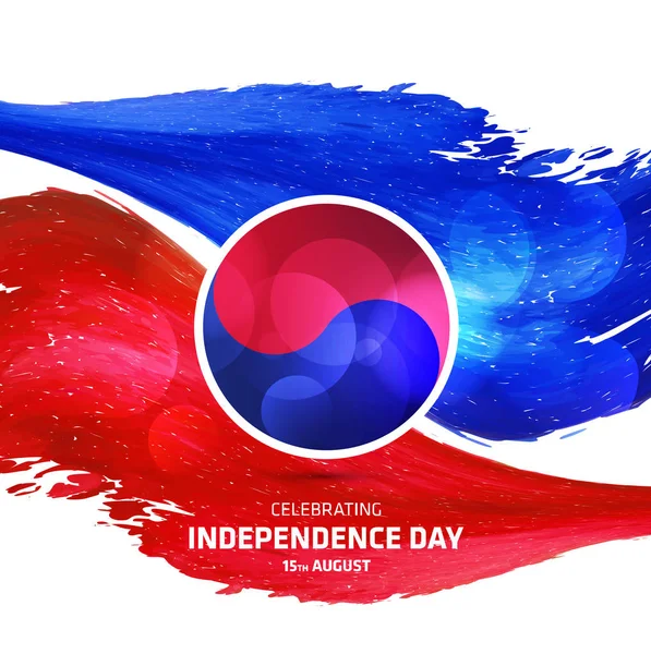 Etelä-Korean itsenäisyyspäivän kortti — vektorikuva