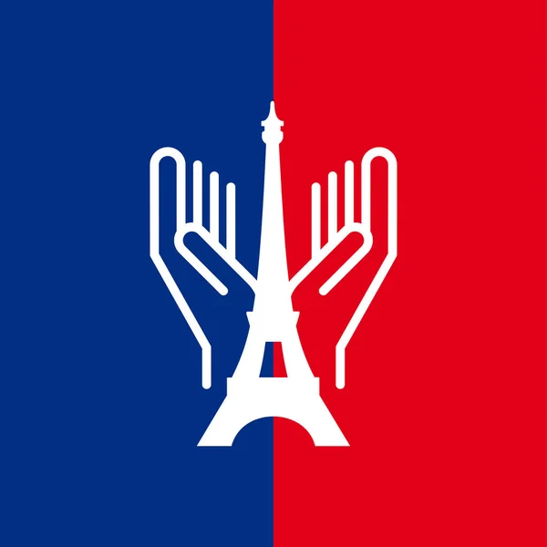 祈求巴黎卡 — 图库矢量图片
