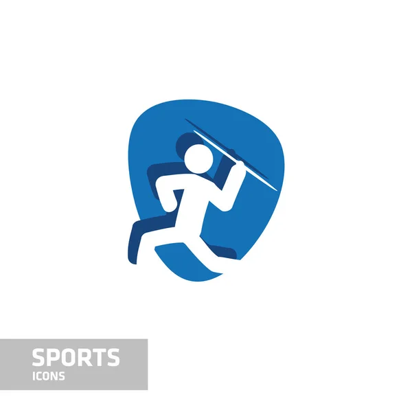 Icono deportivo azul y blanco — Archivo Imágenes Vectoriales