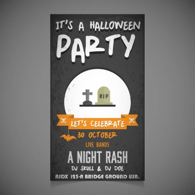 daveti üzerine Cadılar Bayramı partisi, tebrik kartı 