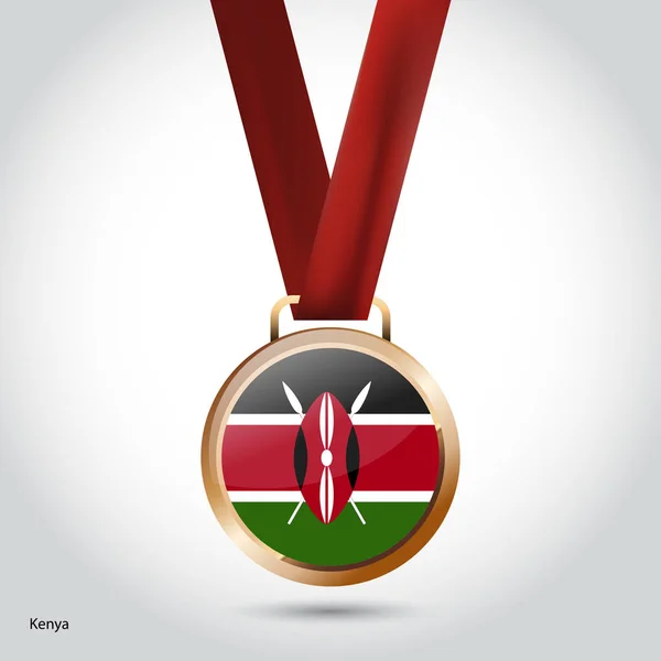 Kenia-Fahne in Bronze — Stockvektor