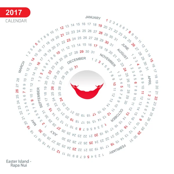 2017 takvim bayrak ile — Stok Vektör