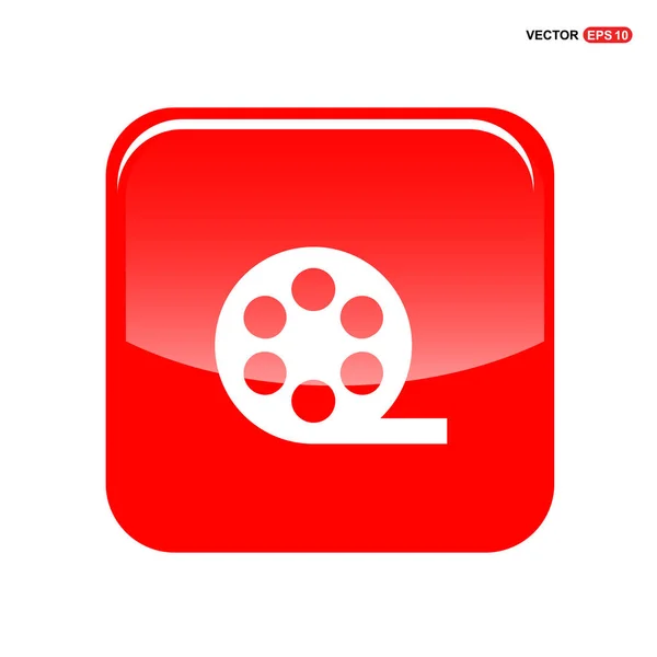 Icône bouton rouge — Image vectorielle