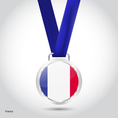 Gümüş madalya Fransa bayrağı 