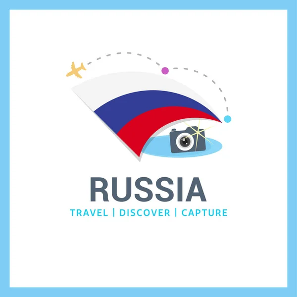 Росія Національний прапор логотип — стоковий вектор