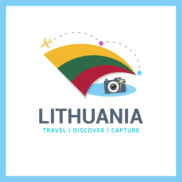 Logotipo de la bandera nacional lithuania — Vector de stock
