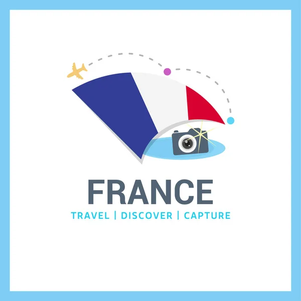 Francia logotipo de la bandera nacional — Vector de stock