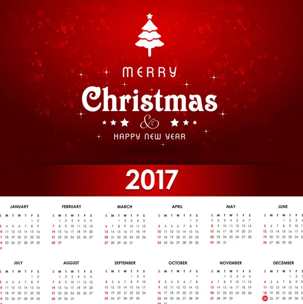 Calendário de Natal imprimível — Vetor de Stock