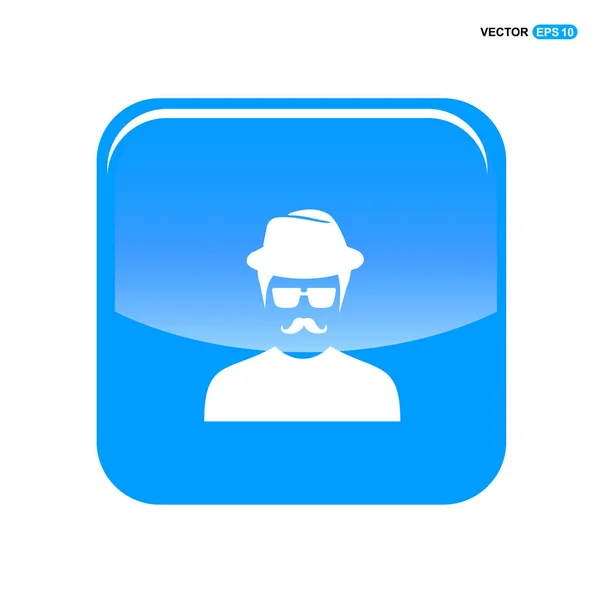 Homem em chapéu avatar ícone — Vetor de Stock