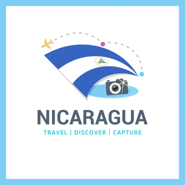 Nicaragua national flag logo — Stock Vector