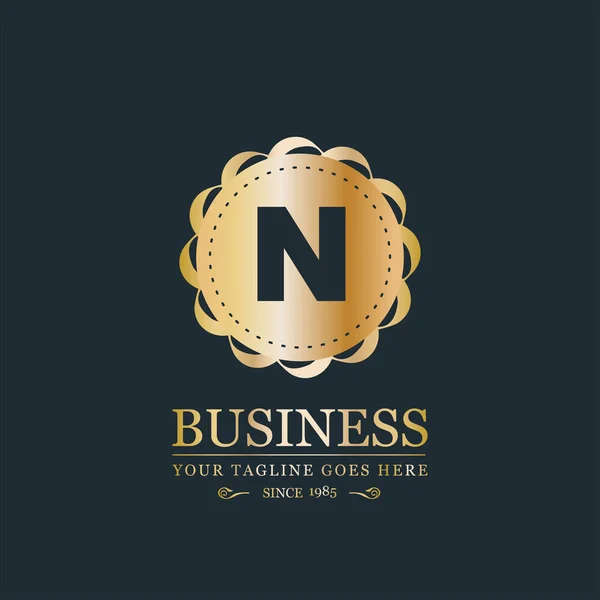 Golden business logotype icon — Stock Vector