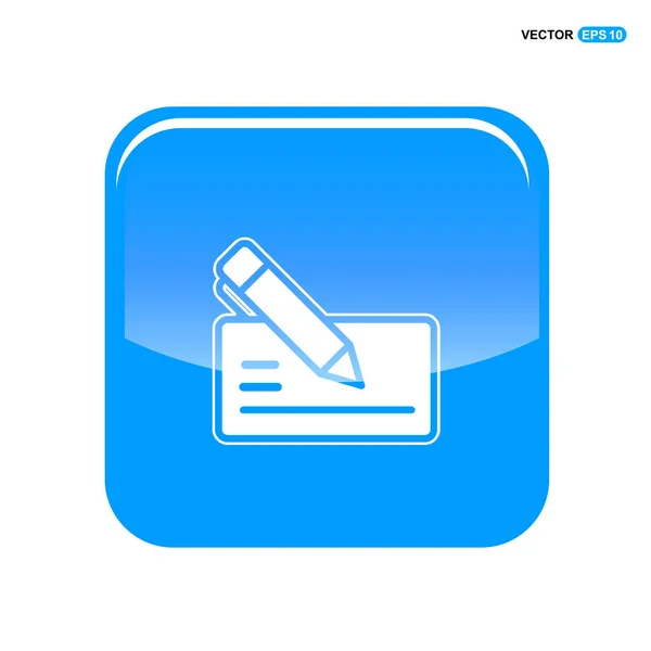 Toll és papír kék gomb — Stock Vector