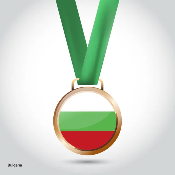 Flaga Bułgarii w brązowy medal — Wektor stockowy