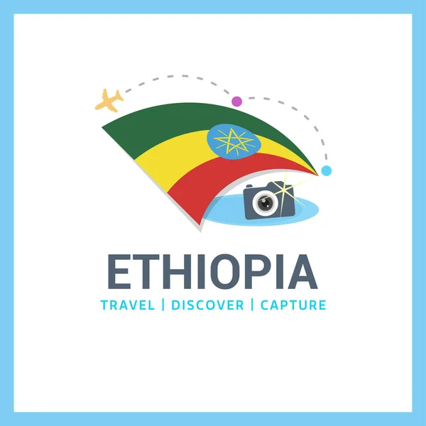 Etiopia bandiera nazionale logo — Vettoriale Stock