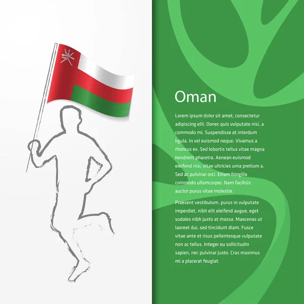 Prospektus, férfi, gazdaság Omán zászló — Stock Vector