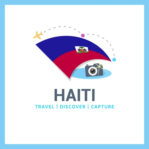 Haiti flagga logo — Stock vektor