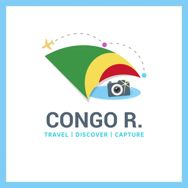 Конго Національний прапор логотип — стоковий вектор