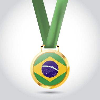 Altın madalya Brezilya bayrağı 