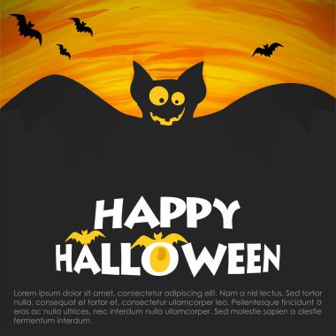 invitation on halloween party, greeting card  clipart