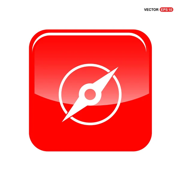 Ícone botão vermelho — Vetor de Stock