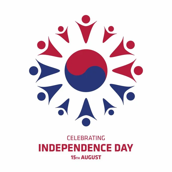 Dél-Koreában függetlenség napja kártya — Stock Vector