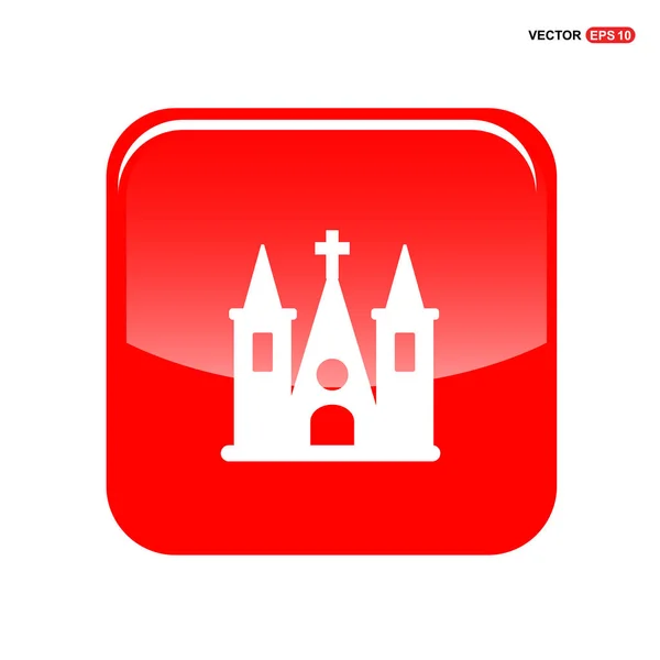 Cattedrale edificio icona — Vettoriale Stock