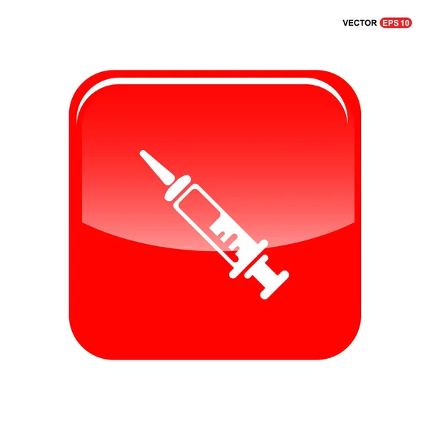 Red button icon — Stock Vector