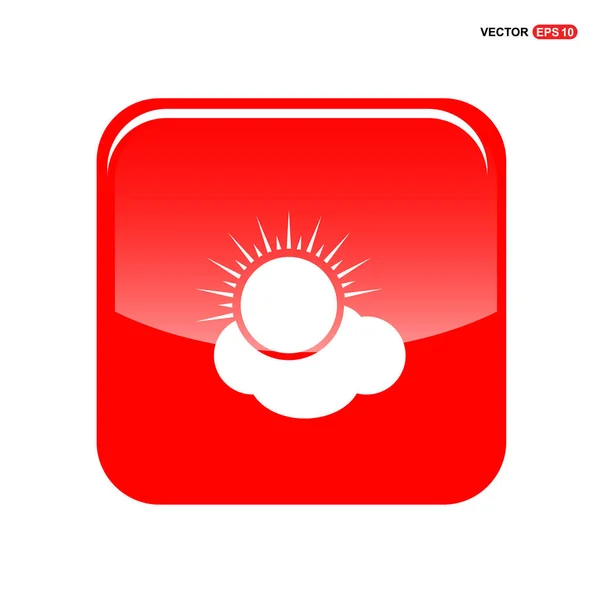 Sonne und Wolken als Wettersymbol — Stockvektor