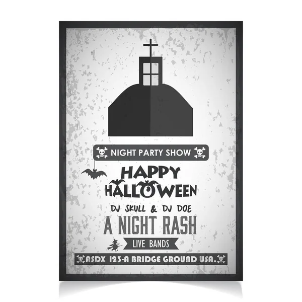 Inbjudan på halloweenparty, gratulationskort — Stock vektor