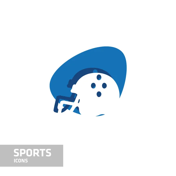 Blue and white sport icon — Stock Vector