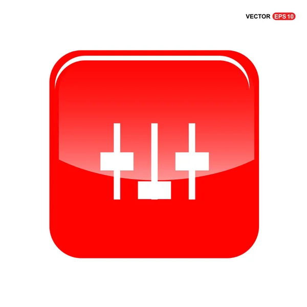 Icona pulsante rosso — Vettoriale Stock