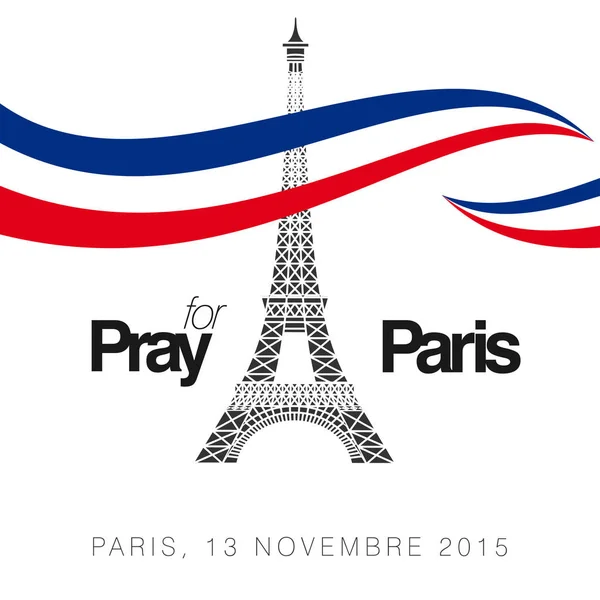 Rezar por cartão de Paris — Vetor de Stock