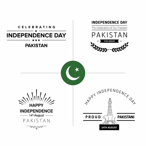Paquistán Tarjeta del día de la independencia — Vector de stock