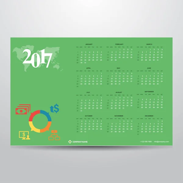 Εκτυπώσιμη σχεδιασμό του ημερολογίου — Διανυσματικό Αρχείο