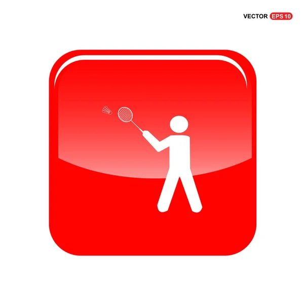 Ícone de jogador de badminton — Vetor de Stock