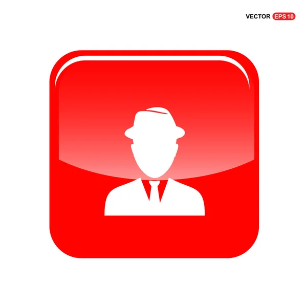 Hombre en sombrero avatar icono — Vector de stock