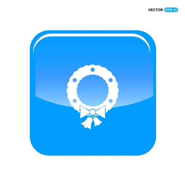 Kerst frame in blauwe knop — Stockvector