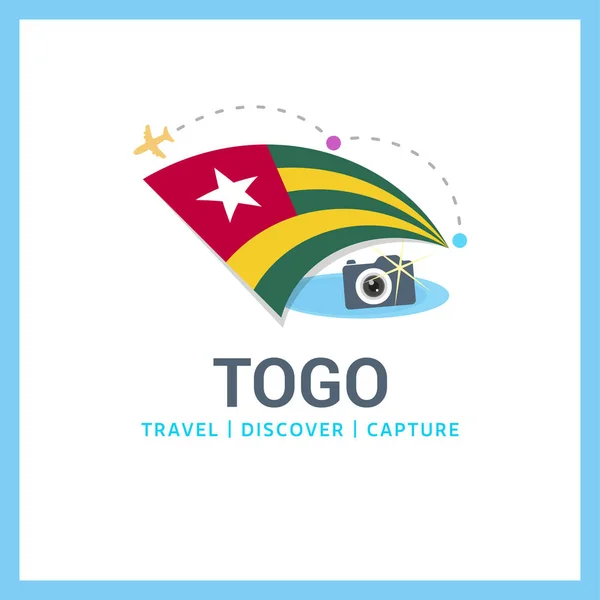 Togo logotipo da bandeira nacional — Vetor de Stock