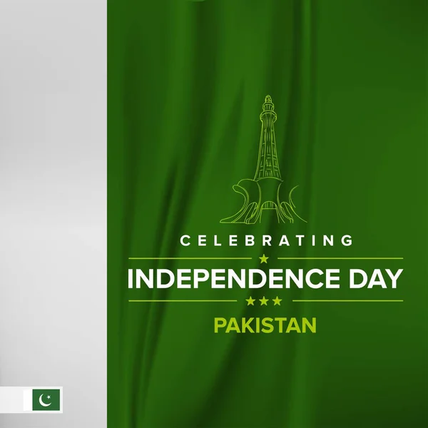 파키스탄 독립 기념일 카드 — 스톡 벡터
