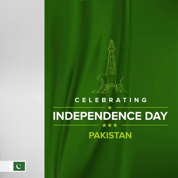 Pakistan Independence Day card — Stock Vector