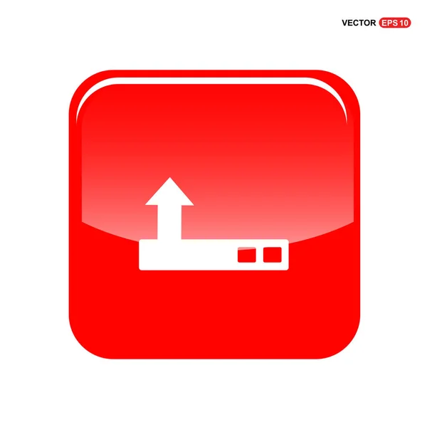 Ícone botão vermelho —  Vetores de Stock