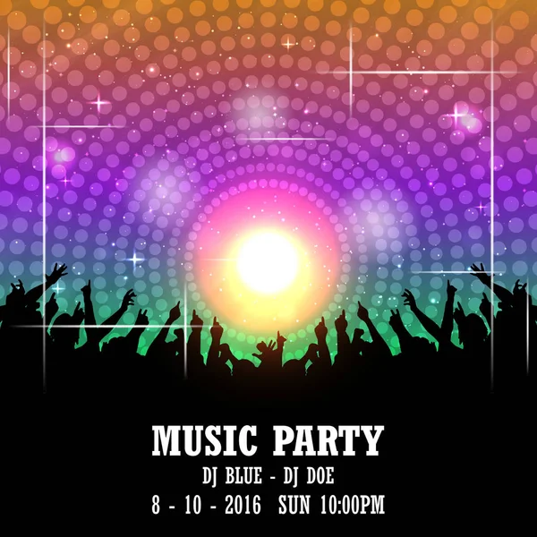 Música fiesta invitación tarjeta — Vector de stock