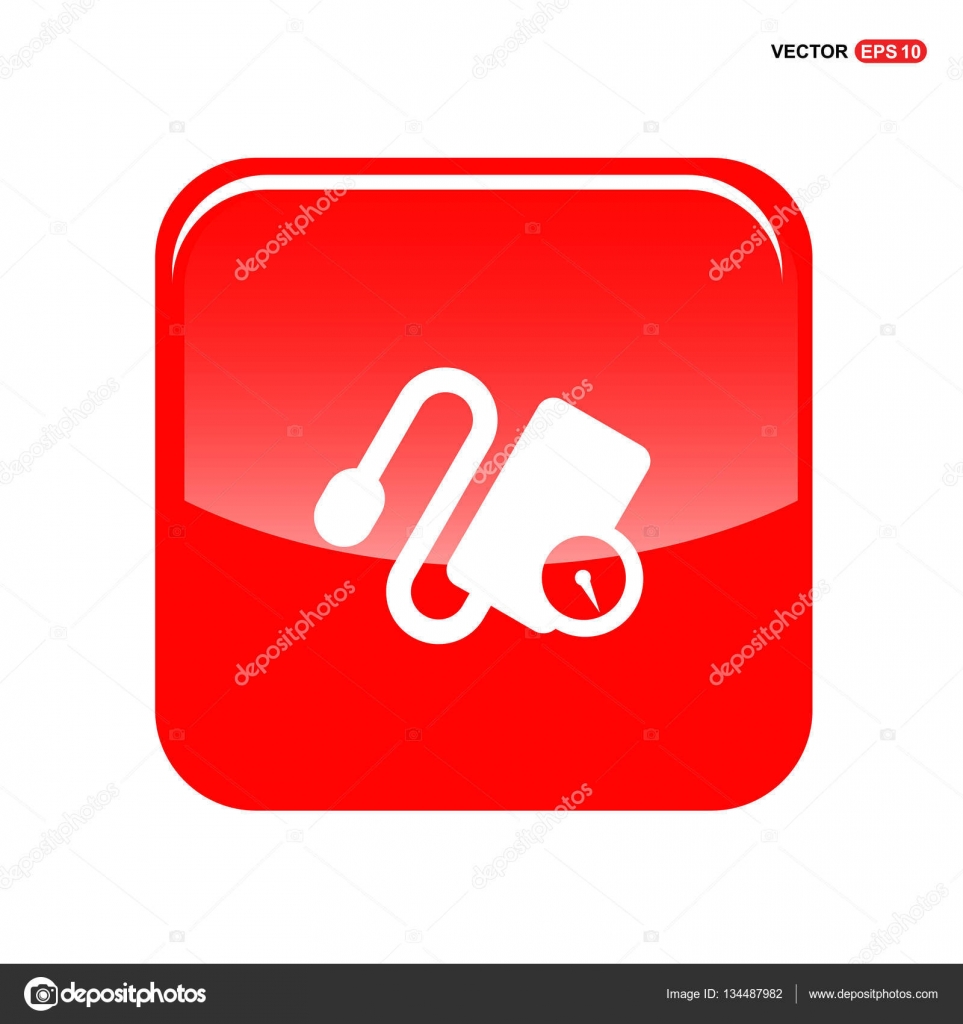 Druk Meter In Rode Knop Stockvector Ibrandify 134487982