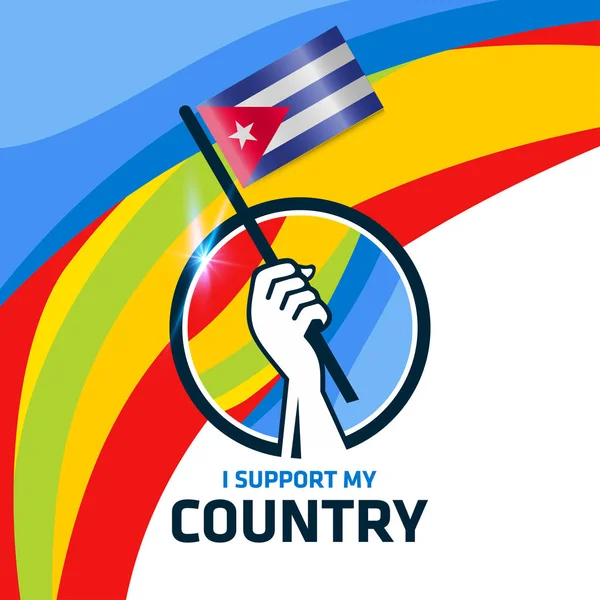 Cuba logo drapeau national — Image vectorielle